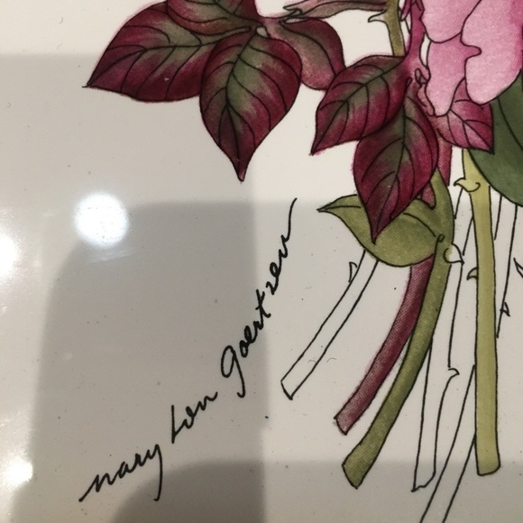 Mary Lou GOERTZEN FLORAL CERAMIC TILE. Watercolor flower artist tile - Picture 3 of 4